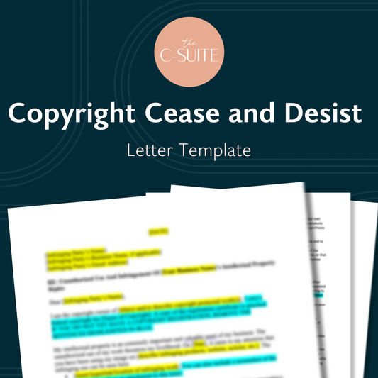Cease and Desist Letter Template and Copyright Application Guide